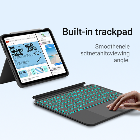 Typecase Folio Duo Keyboard Case for iPad A16 Chip 11" (2025)/iPad 10th Generation 10.9" (2022)/iPad Air 11" (2026/2025/2024)/iPad Air 10.9" (2022/2020)/iPad Pro 11" (2018-2022) - Black