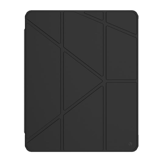 JTLEGEND Youth Q.C.A.C. Clear Magnetic Stand Case with Pencil Slot for iPad Air 13" (2024/2025)/iPad Pro 12.9" (2020-2022) - Jet Black