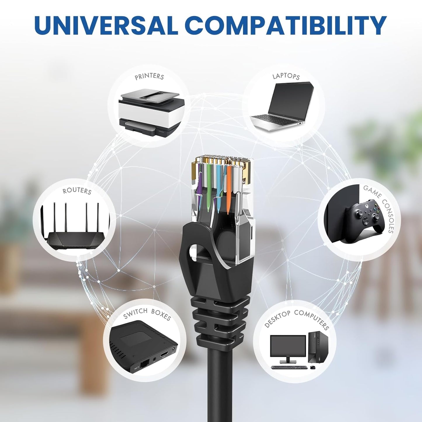 Awm 24AWG 4PR ETL&3P Verified To Ansi/Tia-568-C.2 ISO/IEC 11801 &EN 50173 CAT.5E Patch Cable