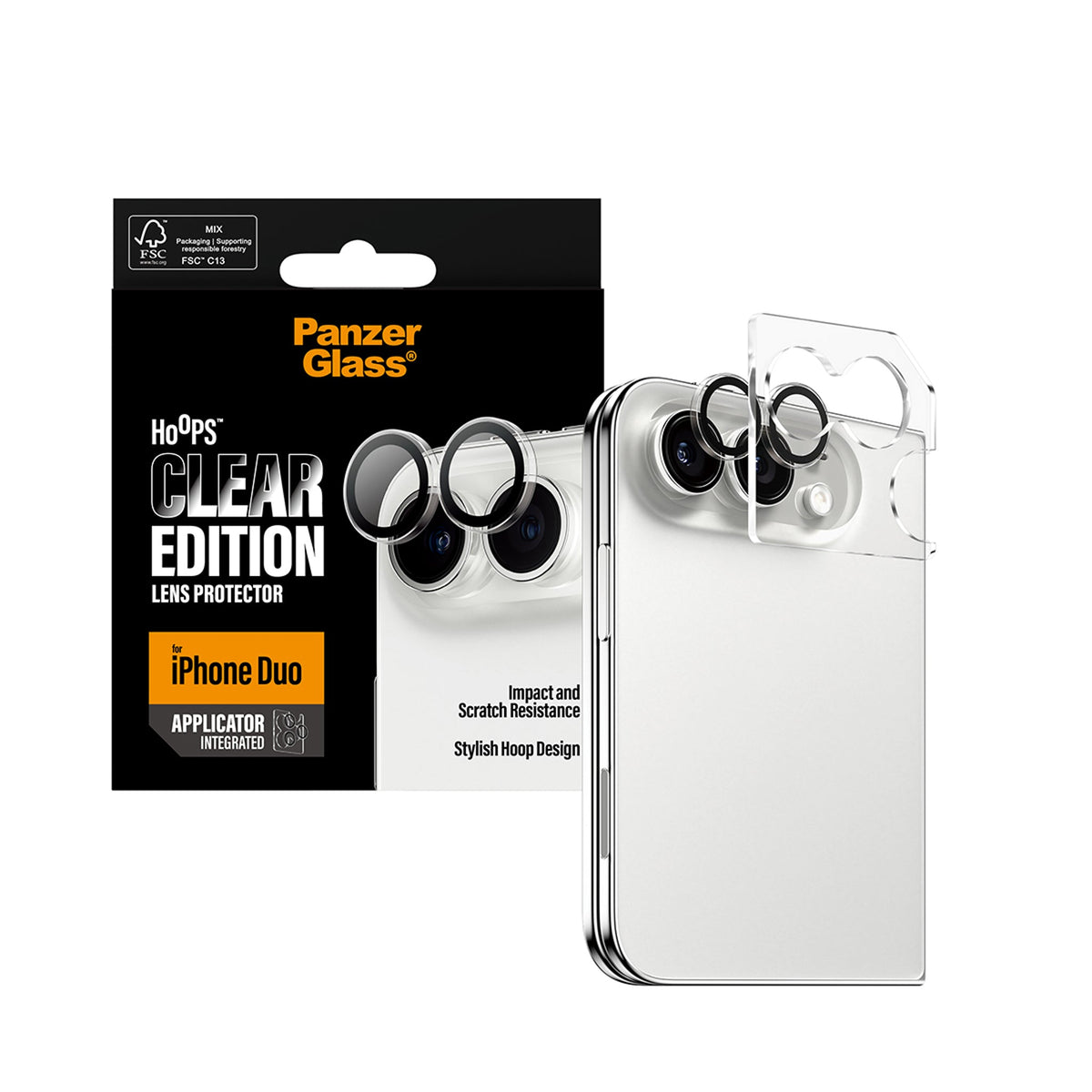 PanzerGlass Hoops Camera Lens Protector for iPhone Duo (2026) - Transparent