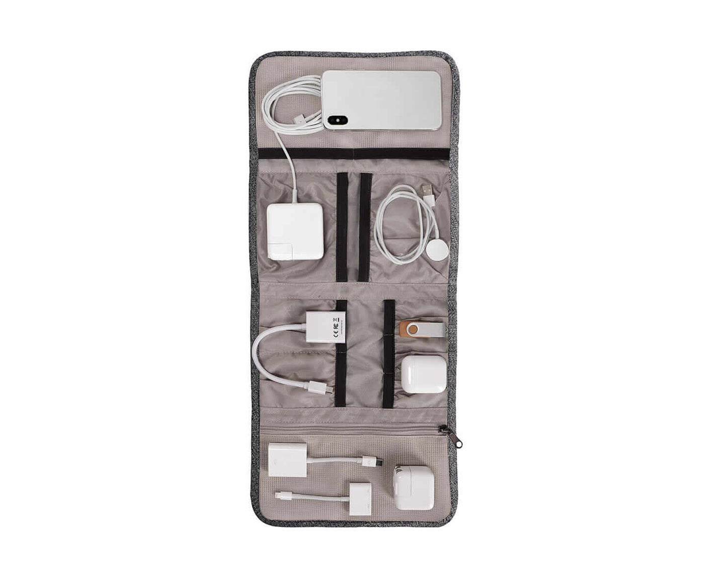 STM Accessory Dapper Wrapper ingeniously corrals your cables, adapters, and others, Granite Black