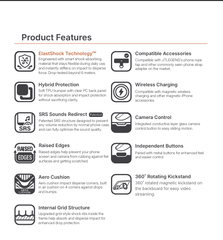 JTLEGEND Rex Mag Stand Case with MagSafe for Apple iPhone 17 Series (2025) (with Camera Control Button)