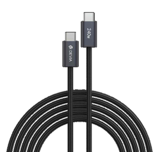 DEVIA Extreme Speed Series 240W C To C PD Cable (5A, 2M) - Black