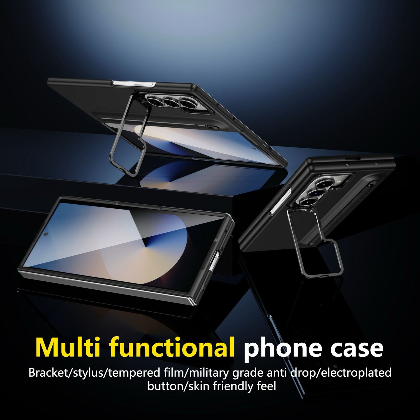 Mercury Goospery 360 Case with Free Stylus and Lens Stand for Samsung Galaxy Z Fold7 (2025) - Black