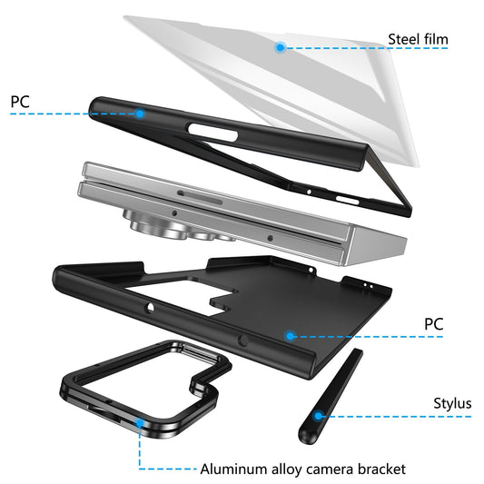Mercury Goospery 360 Case with Free Stylus and Lens Stand for Samsung Galaxy Z Fold7 (2025) - Black