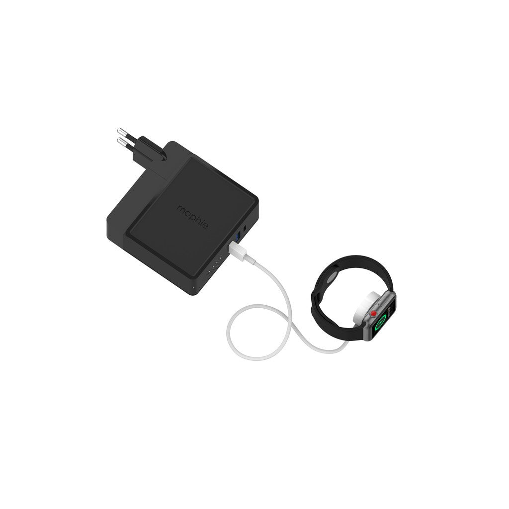 Mophie Global Powerstation Hub Portable Battery Hub with Qi Wireless Charging (6,100mAh), Black
