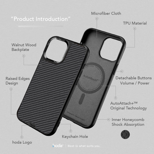 Hoda DIVERSE MagSafe Case Military Standard with Magnet for iPhone 14 Pro, 14 Pro Max / iPhone 14, 14 Plus