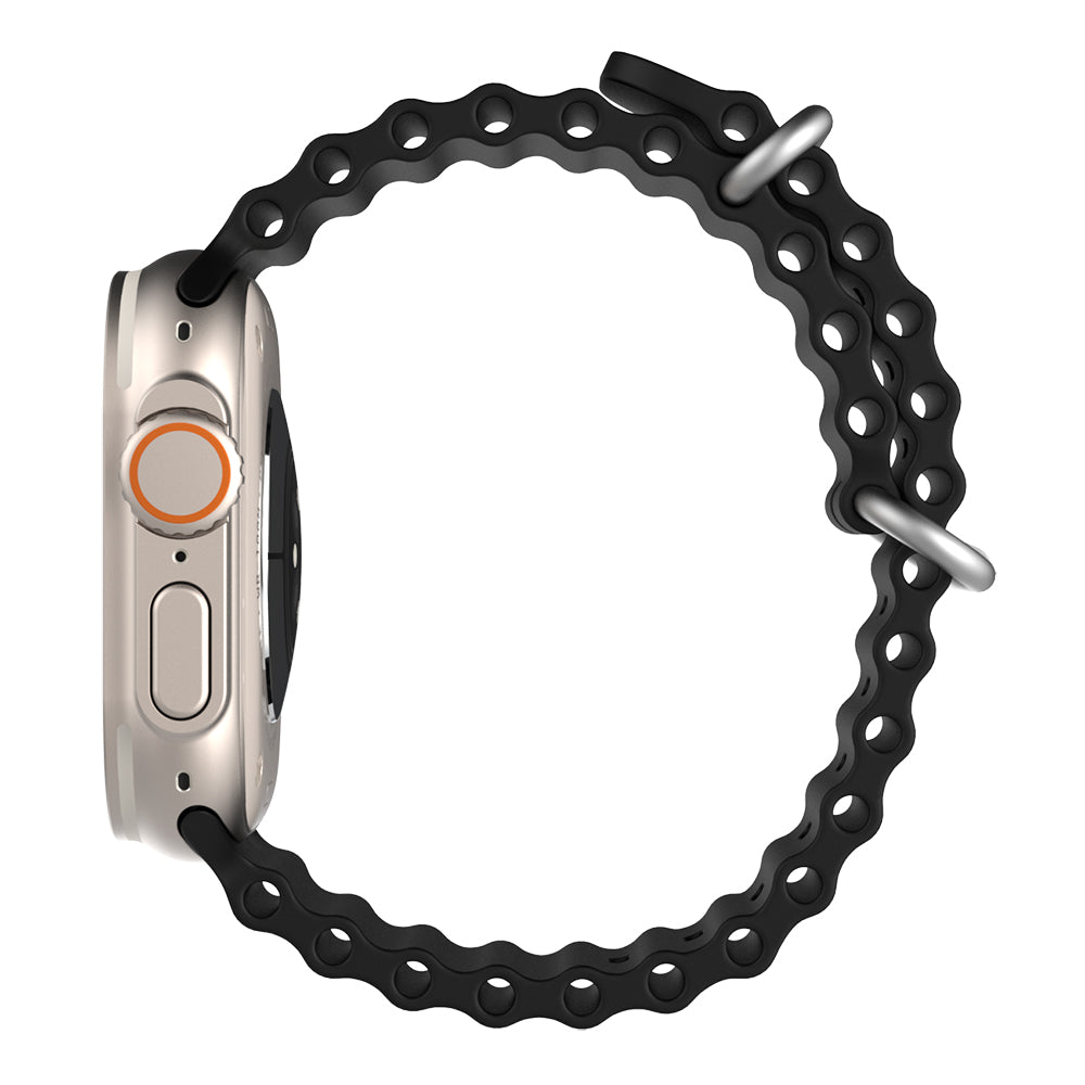 JTLEGEND Marine Water-resistance Loop for Apple Watch 49mm/45mm/44mm/42mm, Black