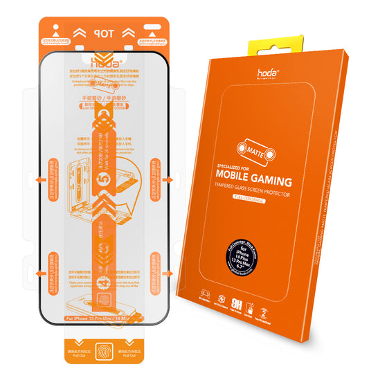 Hoda Gaming Anti-Glare (Matte) Full Coverage Tempered Glass Screen Protector for iPhone 14 Pro, 14 Pro Max / iPhone 14, 14 Plus / iPhone 13, 13 Pro, 13 Pro Max