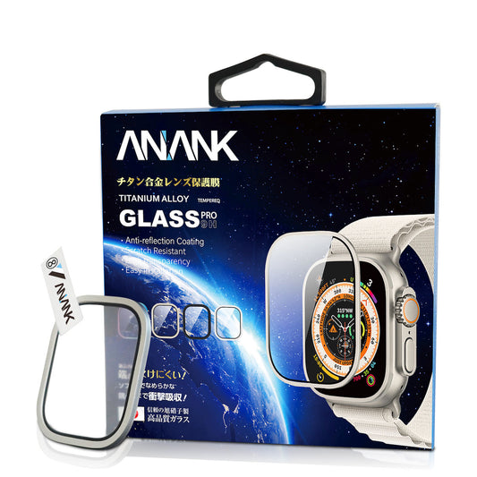 ANANK Aluminum Frame + Glass Guard for Apple Watch Ultra 49mm Titanium Grey Aluminium Edge