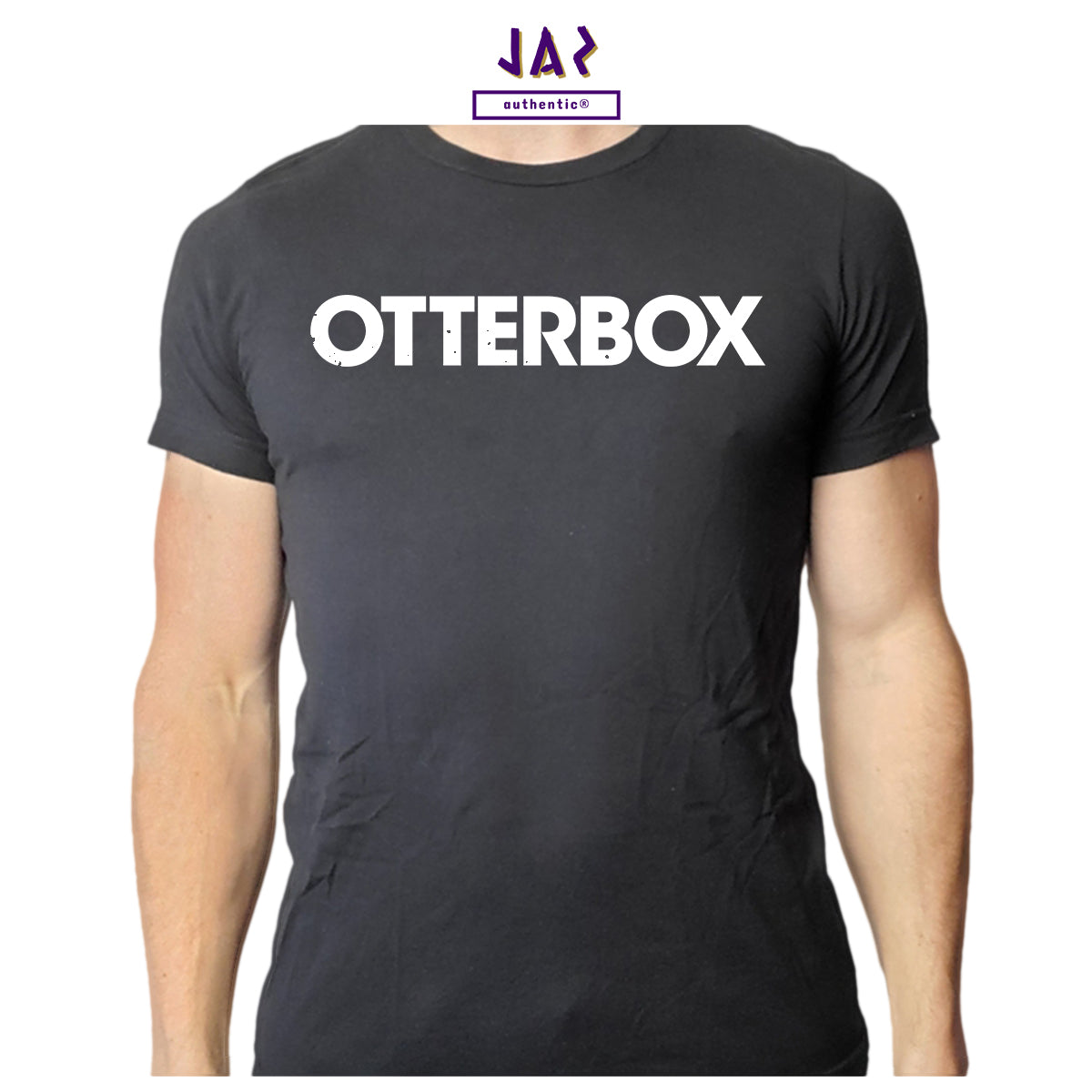 OtterBox Round Neck Regular Fit Solid Soft Cotton Short Sleeve T-Shirt (Large, 175/88A), Black