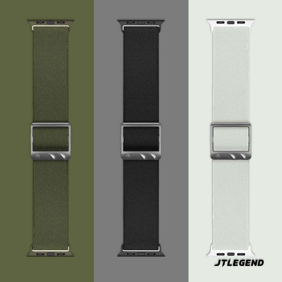 JTLEGEND Flex Elastic Stress Reduction Watch Strap for Apple Watch, Washable Durable Lightweight Easy To Wear Band