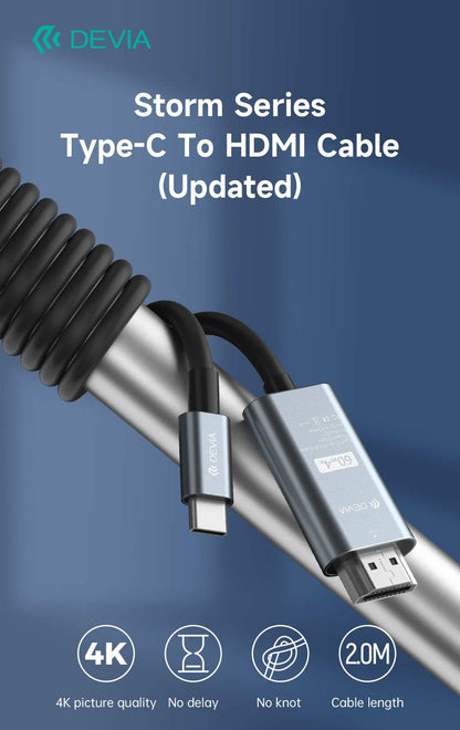 DEVIA Storm Series Type-C to HDMI Cable - Black