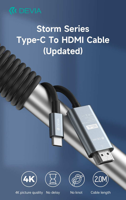 DEVIA Storm Series Type-C to HDMI Cable - Black