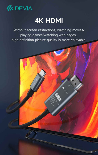 DEVIA Storm Series Type-C to HDMI Cable - Black