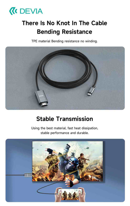 DEVIA Storm Series Type-C to HDMI Cable - Black