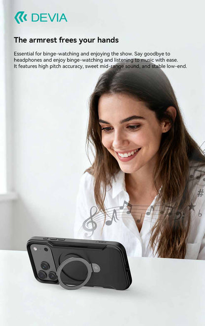 DEVIA Soundboost Series Magnetic Stand Case with MagSafe for iPhone 17 Series (2025) - Black