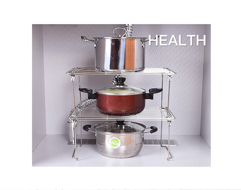 Komass Movable Multifunction Arrangement Stand, Stainless Steel Stackable Rack (Length 41CM X Width 25CM X Height 18CM)