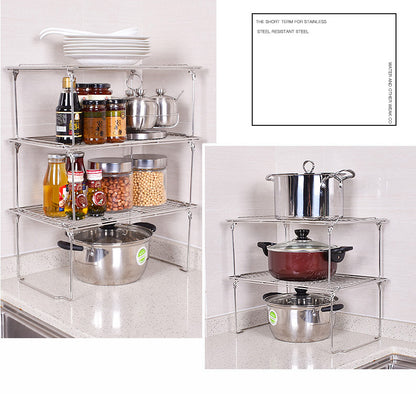 Komass Movable Multifunction Arrangement Stand, Stainless Steel Stackable Rack (Length 41CM X Width 25CM X Height 18CM)