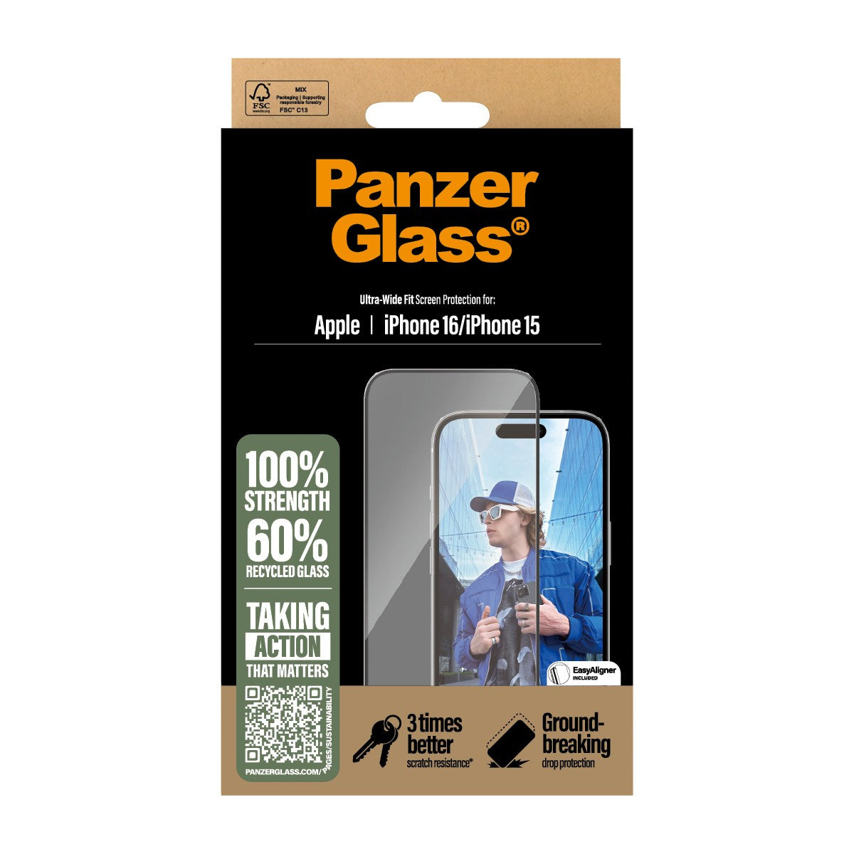 PanzerGlass Ultra-Wide Fit Screen Protector for iPhone 16 Series (2024)