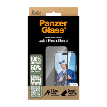PanzerGlass Ultra-Wide Fit Screen Protector for iPhone 16 Series (2024)