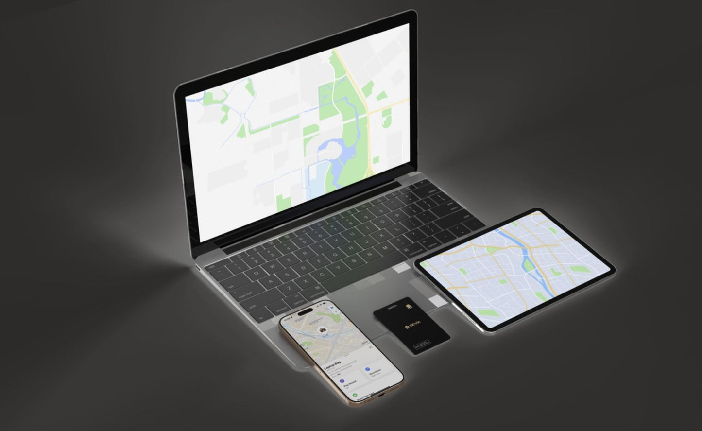 DEVIA Lite Tag Bluetooth Card-Shaped Anti-Loss Device with Wireless Recharging - Black