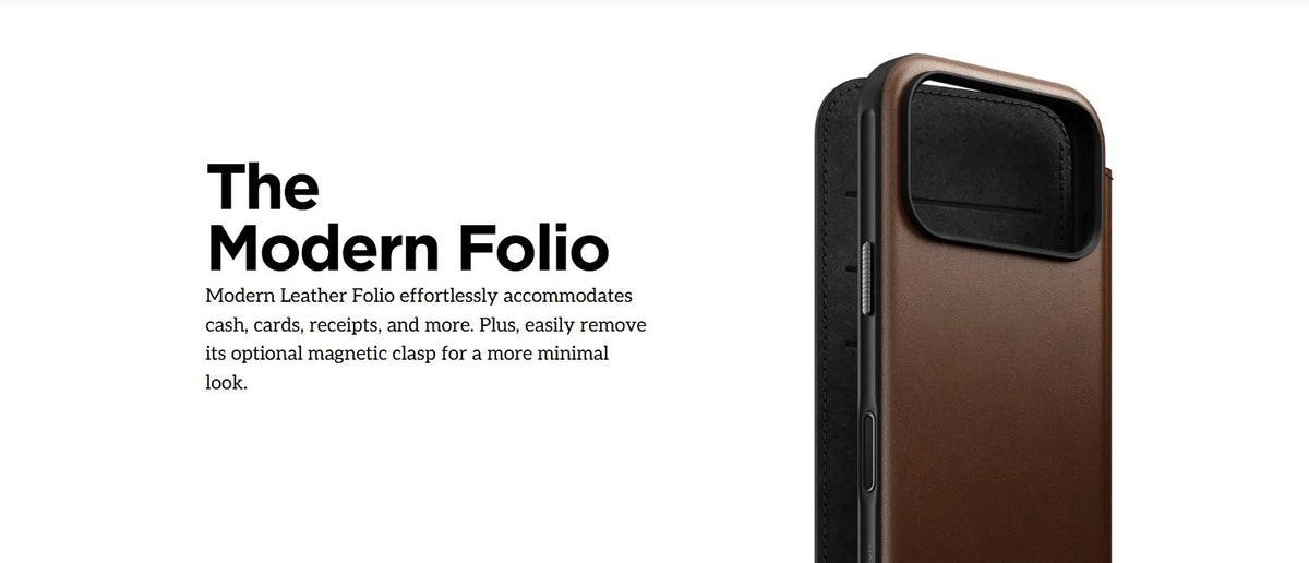 Nomad Modern Leather Case with MagSafe for iPhone 18/17 Pro 6.3" & iPhone 18/17 PROMAX (2026)