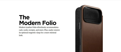 Nomad Modern Leather Case with MagSafe for iPhone 18/17 Pro 6.3" & iPhone 18/17 PROMAX (2026)
