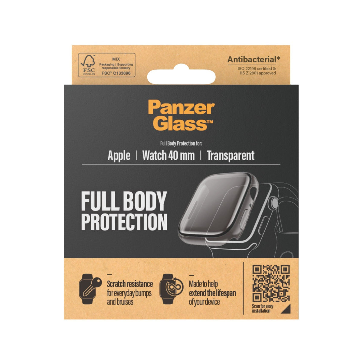 PanzerGlass Full Body Case for Apple Watch SE 3/2 (2025/2024) - Clear