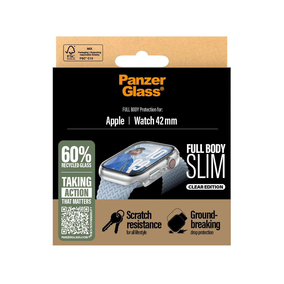 PanzerGlass Full Body Slim Case for Apple Watch Series 11/10 (2025/2024) - Transparent