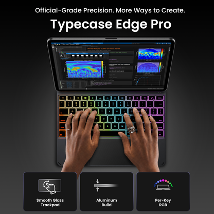 Typecase Edge Pro RGB Aluminum Keyboard Case for iPad Air / iPad Pro (11" & 13") - Space Black