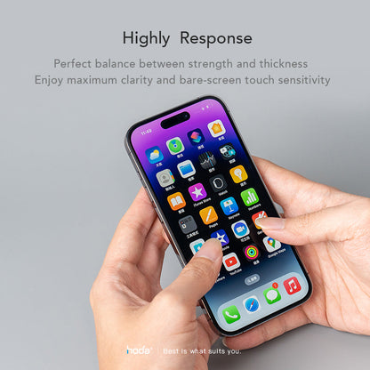 Hoda Clear 0.33mm Full Coverage Tempered Glass Screen Protector for iPhone 15 6.1" (2023) With Helper