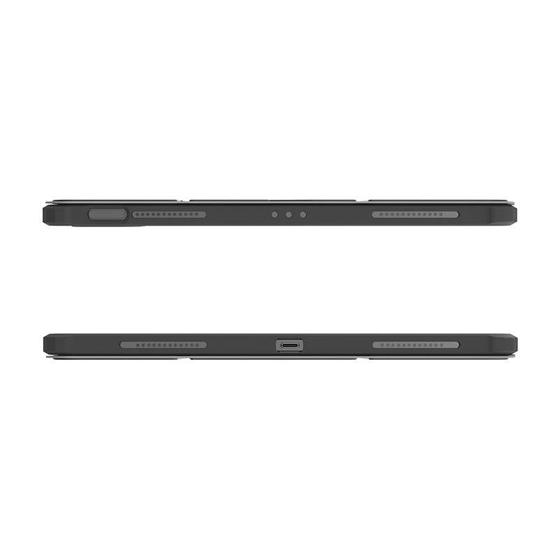 JTLEGEND Youth Q.C.A.C. Clear Magnetic Stand Case with Pencil Slot for iPad Air 13" (2024/2025)/iPad Pro 12.9" (2020-2022) - Jet Black