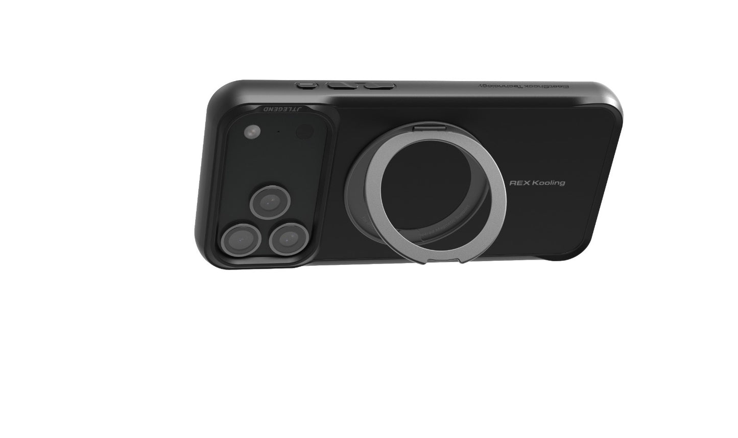 JTLEGEND Rex Kooling Mag Stand Case with MagSafe for Apple iPhone 17 Series (2025) - Black (with Camera Control Button)