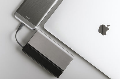 Moshi IonBank 10K Portable Battery with Built-in Lightning Cable, Gray
