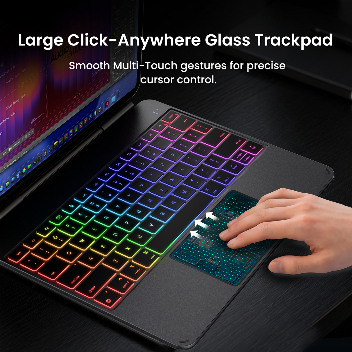 Typecase Edge Pro RGB Aluminum Keyboard Case for iPad Air / iPad Pro (11" & 13") - Space Black