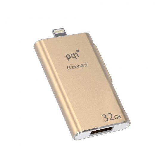 PQI iConnect Travelling Disk Lightning, 32GB (Gold)