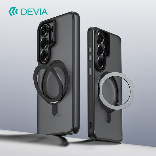 DEVIA Eleguard Series Magnetic Shockproof 360° Rotating Stand Case for Samsung Galaxy S26 Ultra (2026) - Black