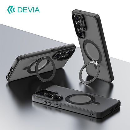 DEVIA Eleguard Series Magnetic Shockproof 360° Rotating Stand Case for Samsung Galaxy S26 Ultra (2026) - Black
