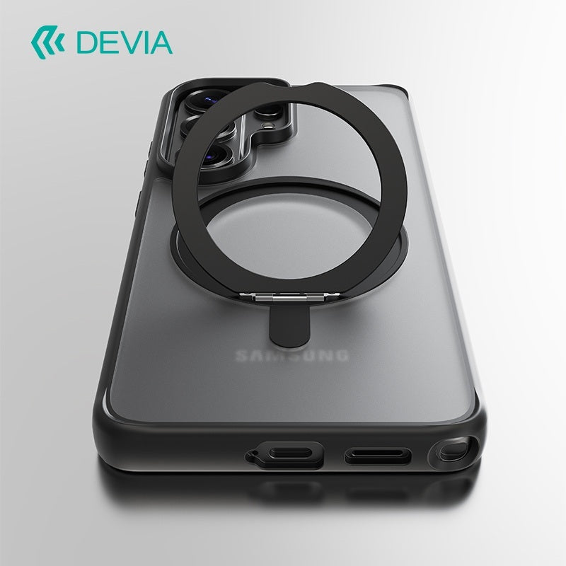 DEVIA Eleguard Series Magnetic Shockproof 360° Rotating Stand Case for Samsung Galaxy S26 Ultra (2026) - Black