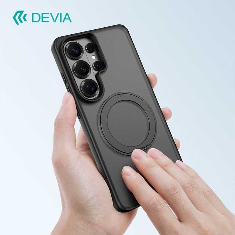 DEVIA Eleguard Series Magnetic Shockproof 360° Rotating Stand Case for Samsung Galaxy S26 Ultra (2026) - Black