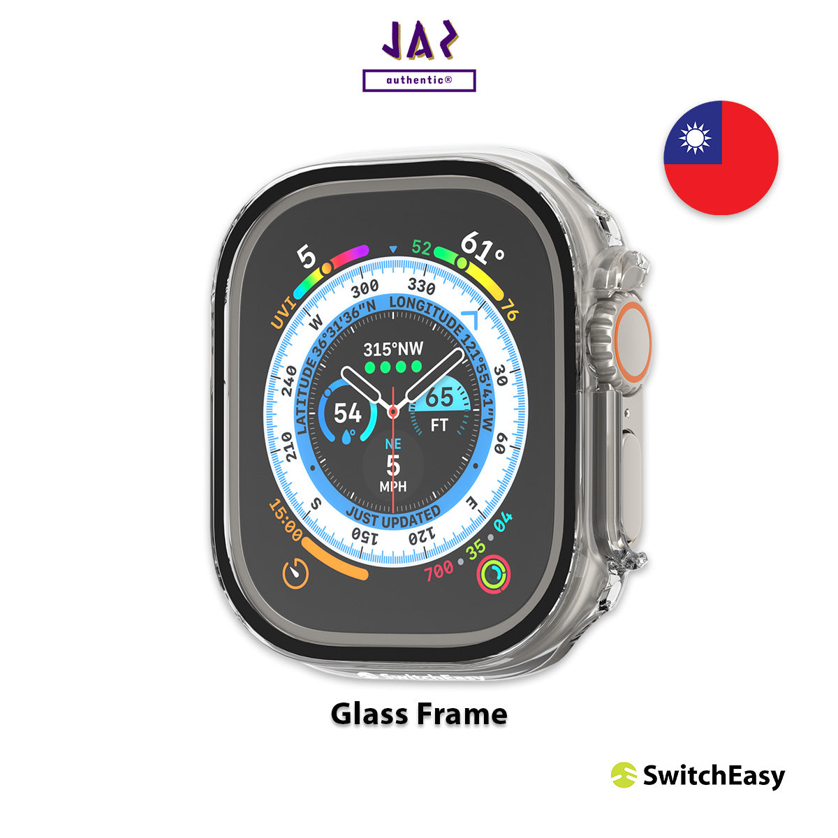 SwitchEasy Hybrid Protective PC Case + Tempered Glass 360 Protection for Apple Watch Ultra 49mm (Watch not Included)