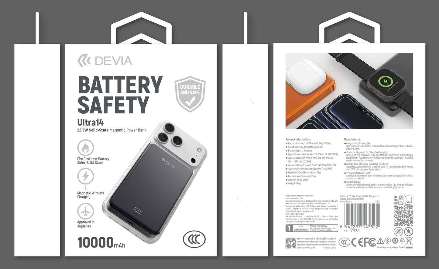 DEVIA Solid-State PD 22.5W Magnetic Power Bank