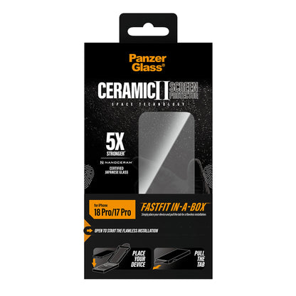 PanzerGlass Ceramic Screen Protector with Fastfit In-a-box for iPhone 18/17 Pro Series (2026)