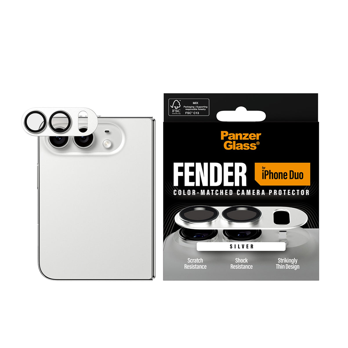 PanzerGlass FENDER Camera Protector for iPhone Duo (2026) - White