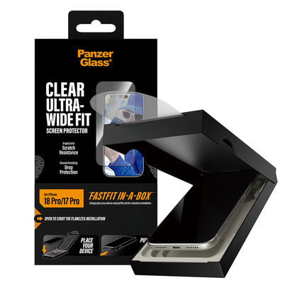 PanzerGlass Screen Protector Ultra-Wide Fit Fastfit In-a-box for iPhone 18/17 Pro Series (2026)