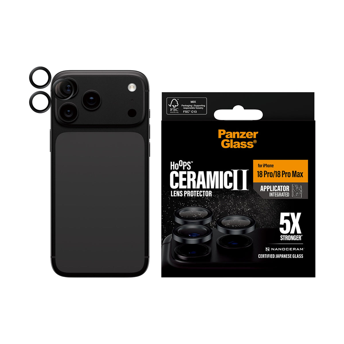 PanzerGlass Hoops Ceramic Camera Lens Protector for iPhone 18 Pro/Pro Max (2026)