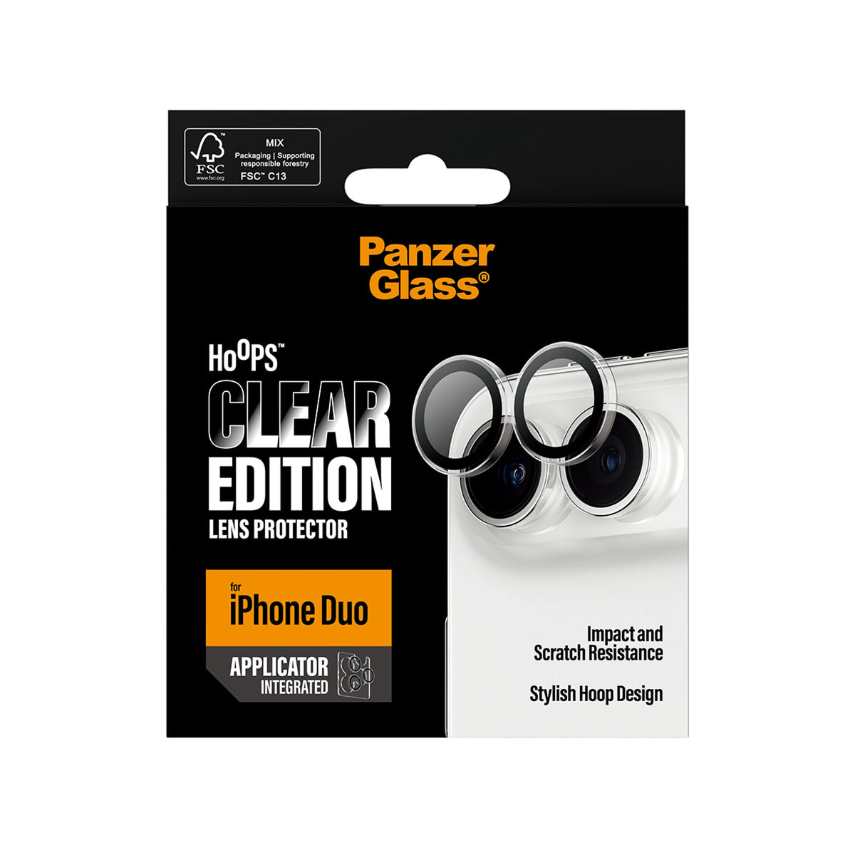 PanzerGlass Hoops Camera Lens Protector for iPhone Duo (2026) - Transparent