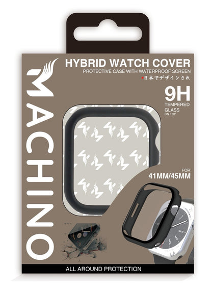 MACHINO Protective Case With Waterproof Tempered Glass Screen Protector for Apple Watch Ultra 49mm / Apple Watch 45mm / 44mm / 41mm