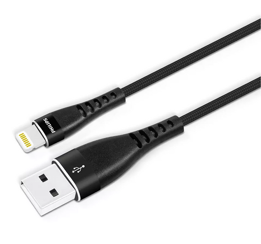 Philips Durable USB-A to Lightning Charging Cable Braided Cable DLC5204V (USB 2.0, 1.2M)